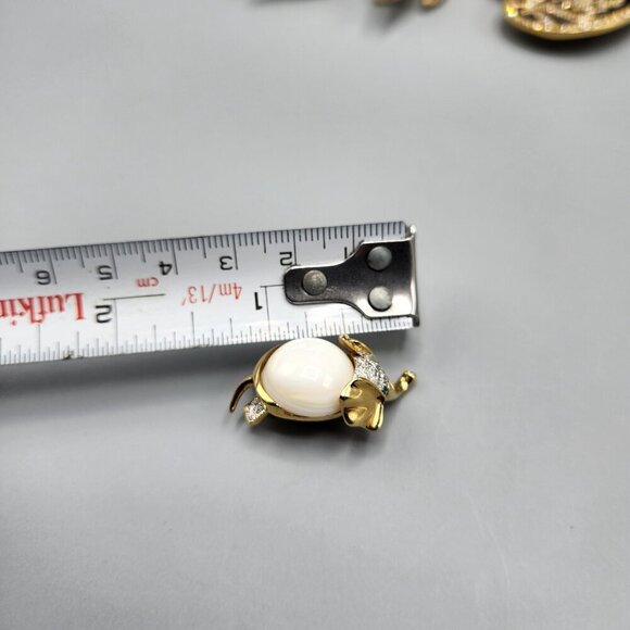 Butler Jewelry Crystal Leaf Brooch Earrings + Elephant Pin Vtg Costume Set - Picture 9 of 13